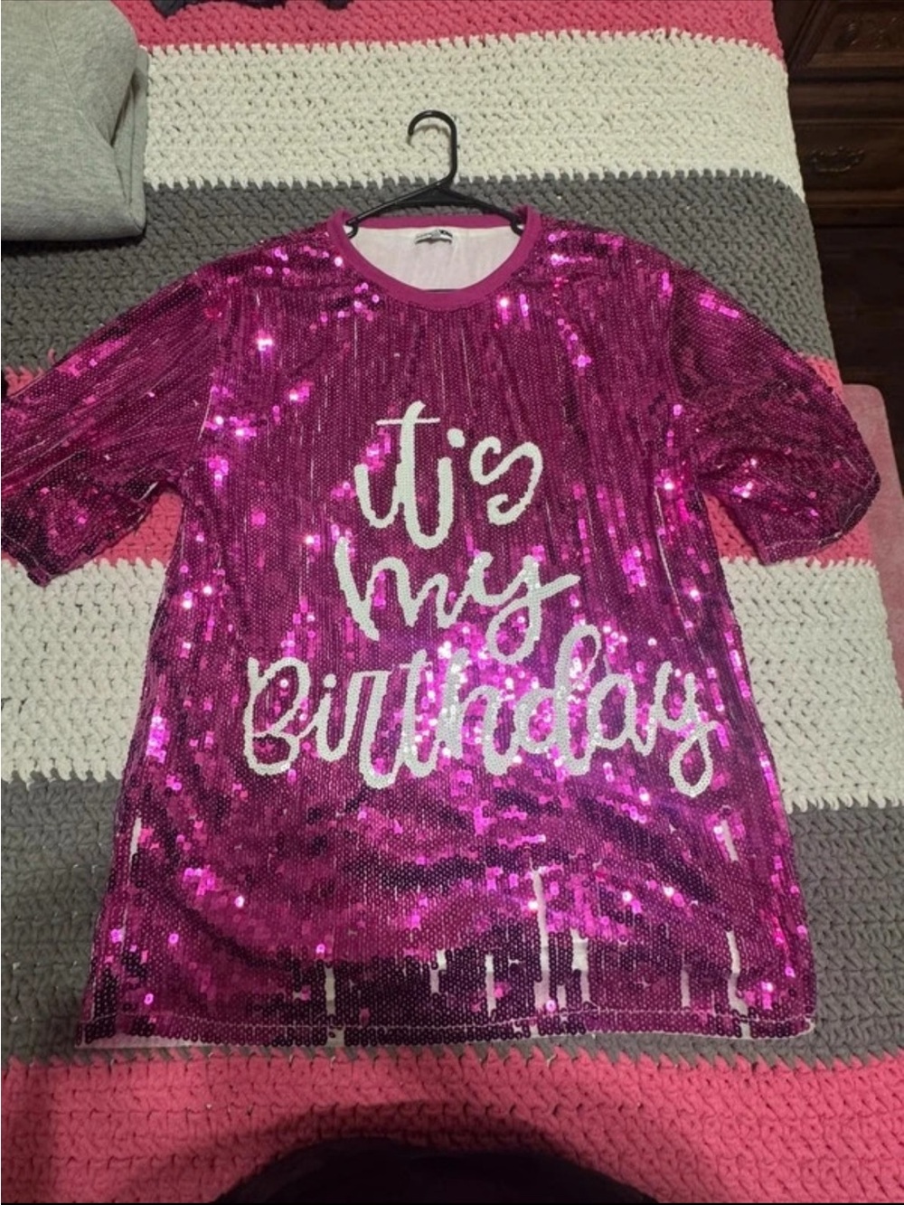 Fashion Nova Hot Pink Sequin 'It's My Birthday' dress, so fun and sparkly